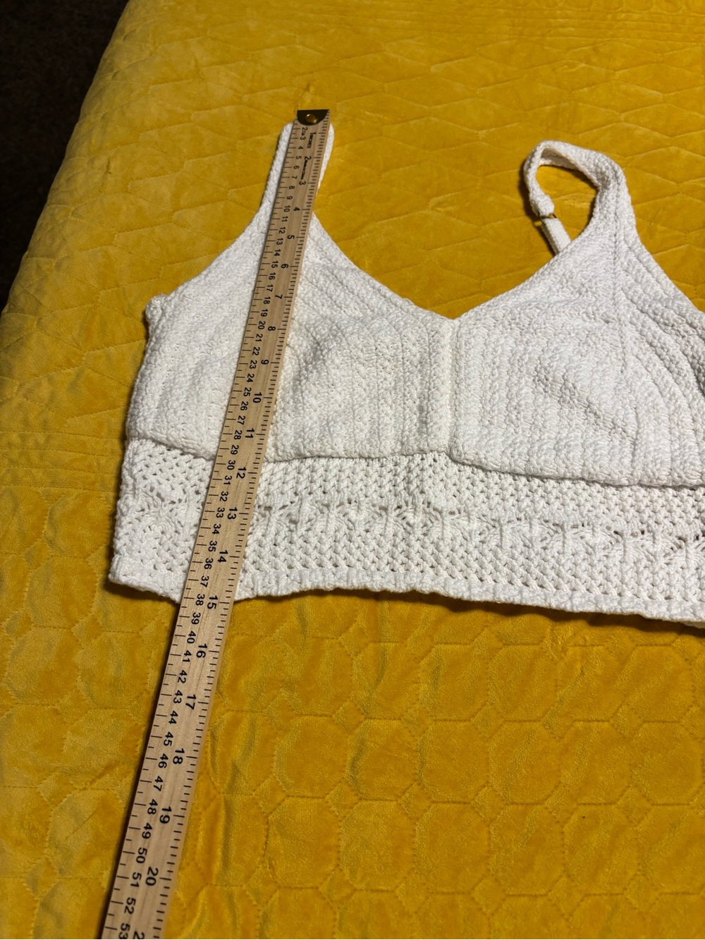 Hollister White Crochet Knit Bralette with Adjustable Straps #9